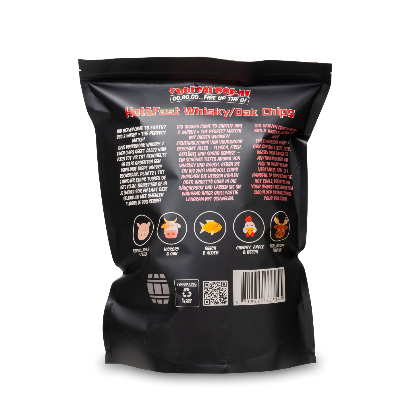 Vuur&Rook Low&Slow Whisky / Eiken Chunks 1,5 kg
